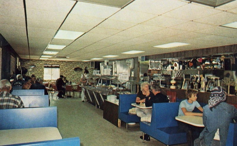 Lutzs Truck Stop and Motel - Old Postcard